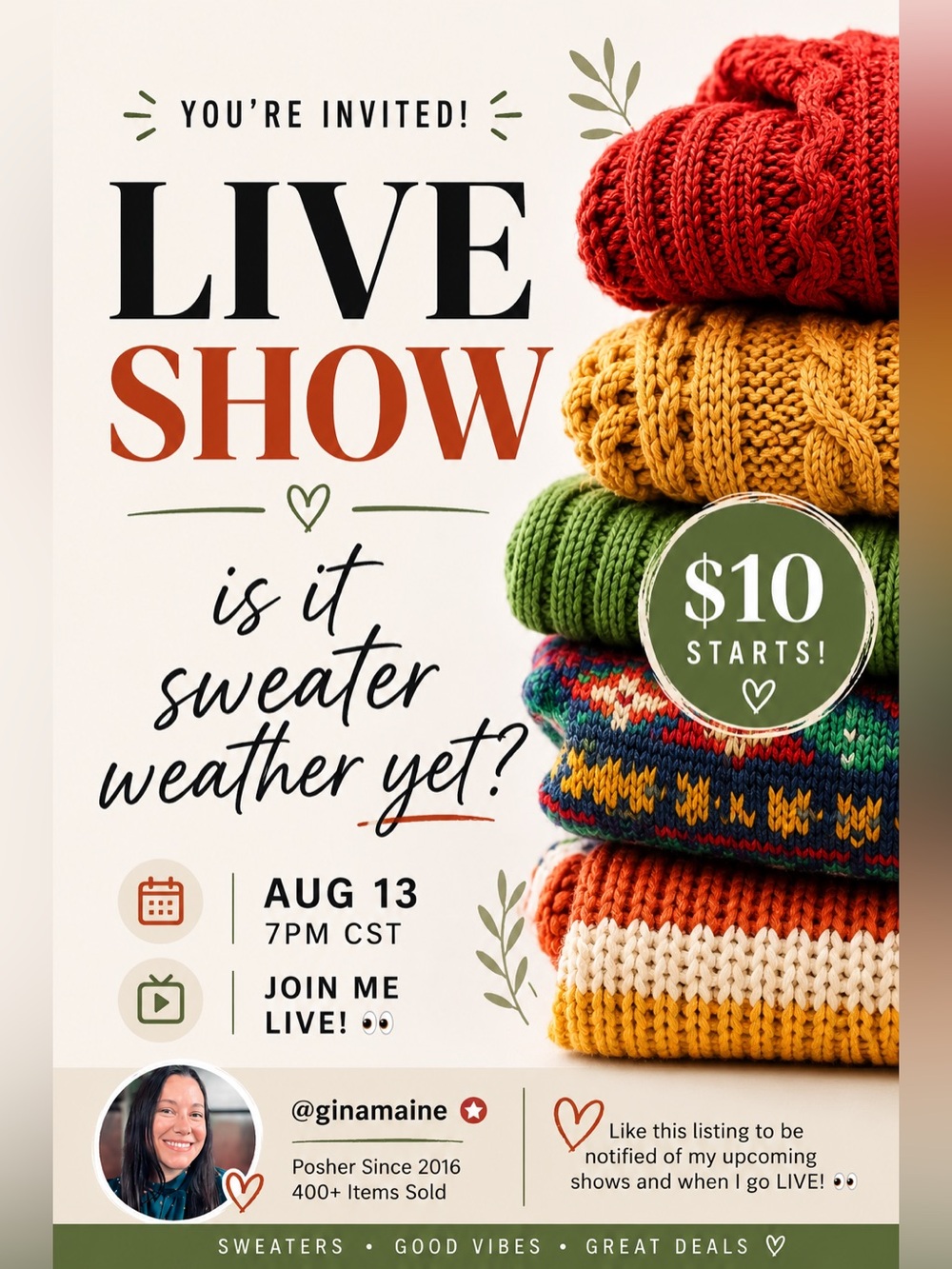 ✨ LIVE Sweater Show! 🍂